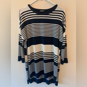 MIIK Navy and White Striped Tunic Top